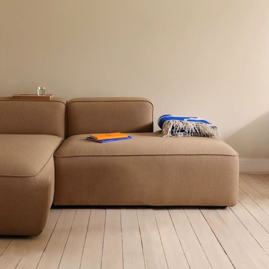 BASECAMP XL Open End - venstre chaiselounge, 3 moduler, 160x340cm, Nature Bouclé Juta nr. 04