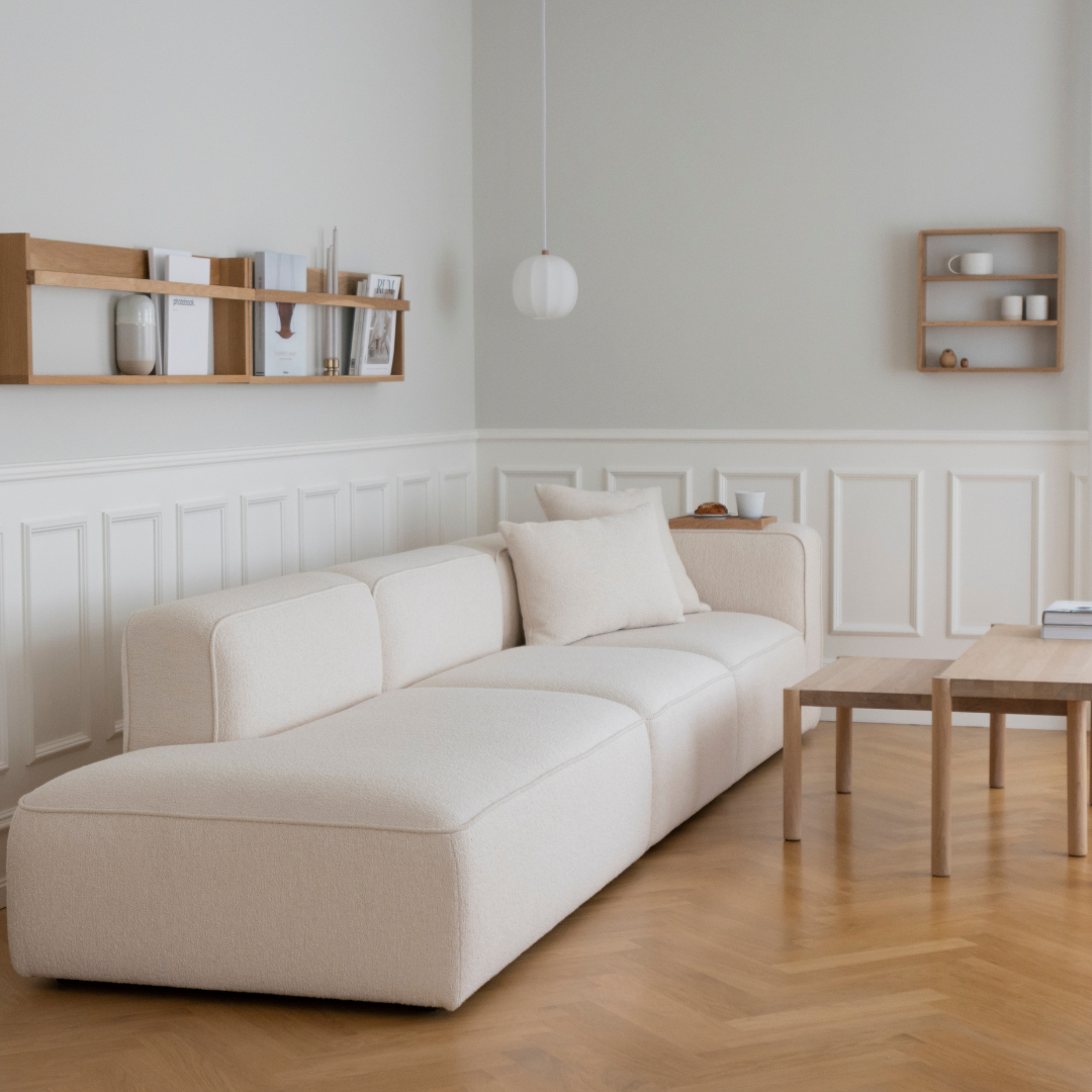 BASECAMP three seater - 3 moduler, Nordic velvet Water blue nr. 150