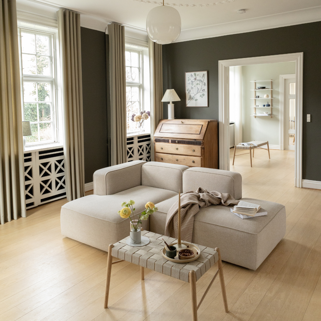 BASECAMP three seater - 3 moduler, 90x250cm, Dunes Leather Camel nr. 21004