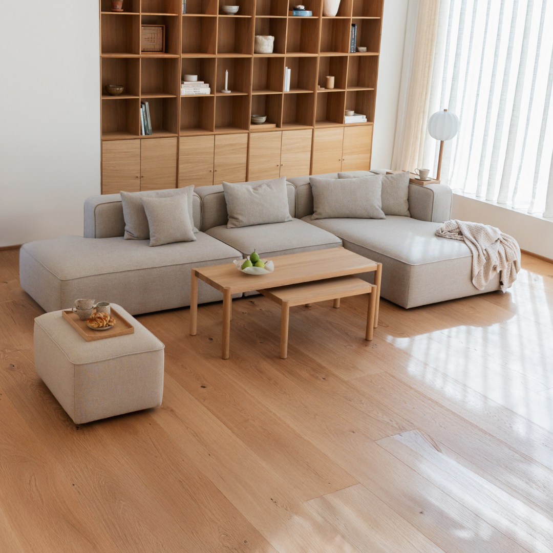 BASECAMP XL Chaiselounge - venstre chaiselounge, 3 moduler, 160x310cm, Re-wool Beige nr. 218