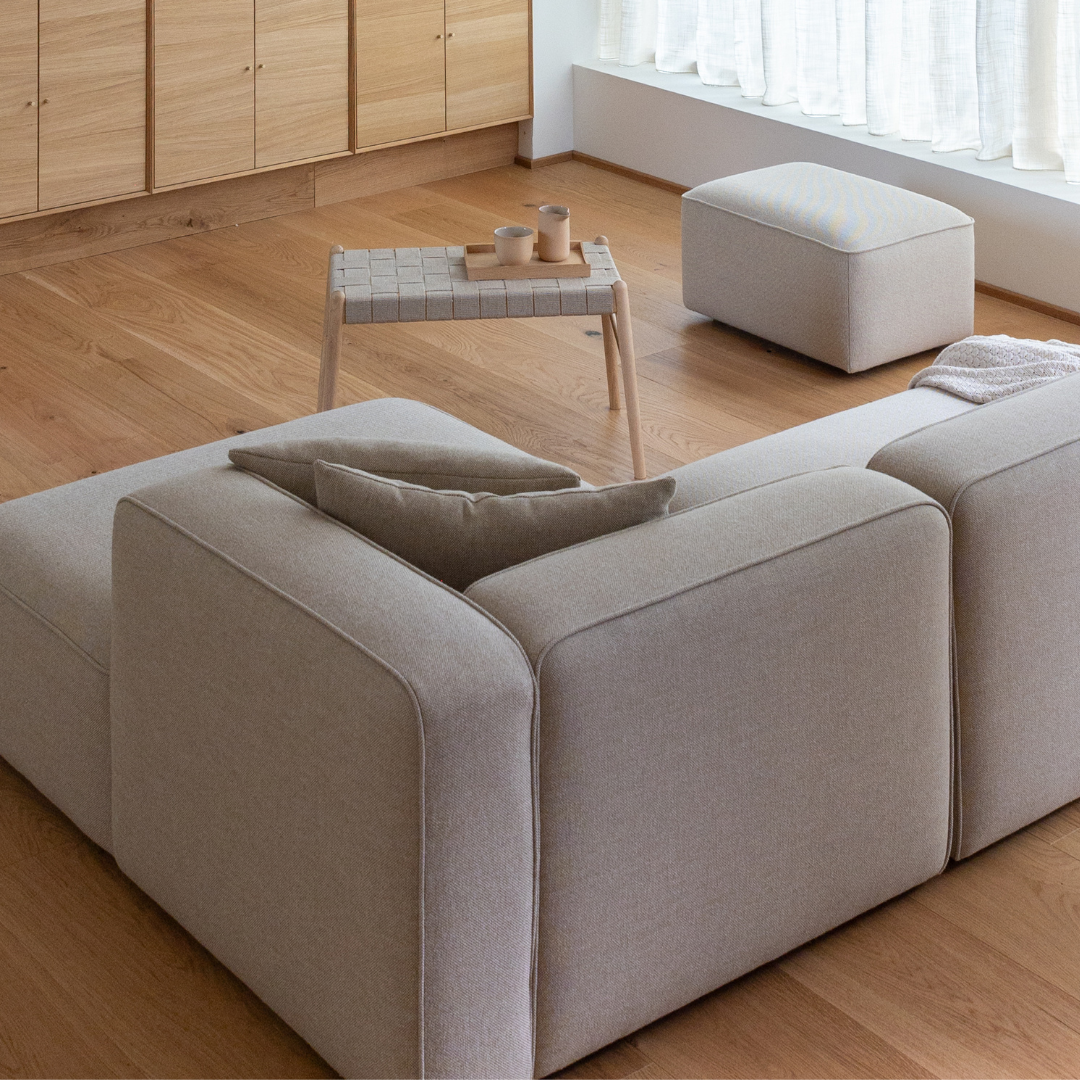 BASECAMP XL Open End - venstre chaiselounge, 3 moduler, 160x340cm, Nature Bouclé Juta nr. 04