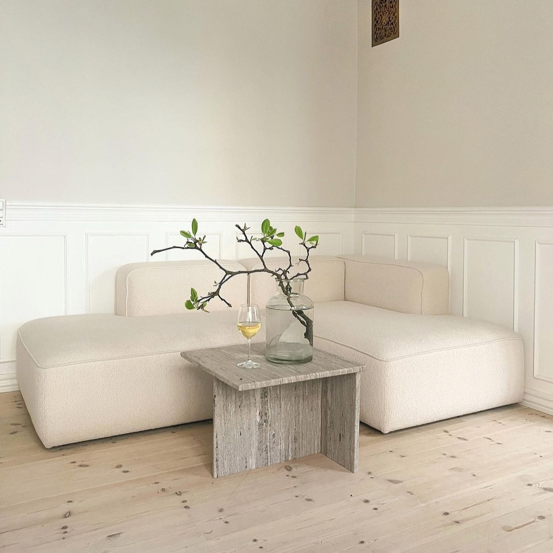 BASECAMP three seater - 3 moduler, Nordic velvet Water blue nr. 150