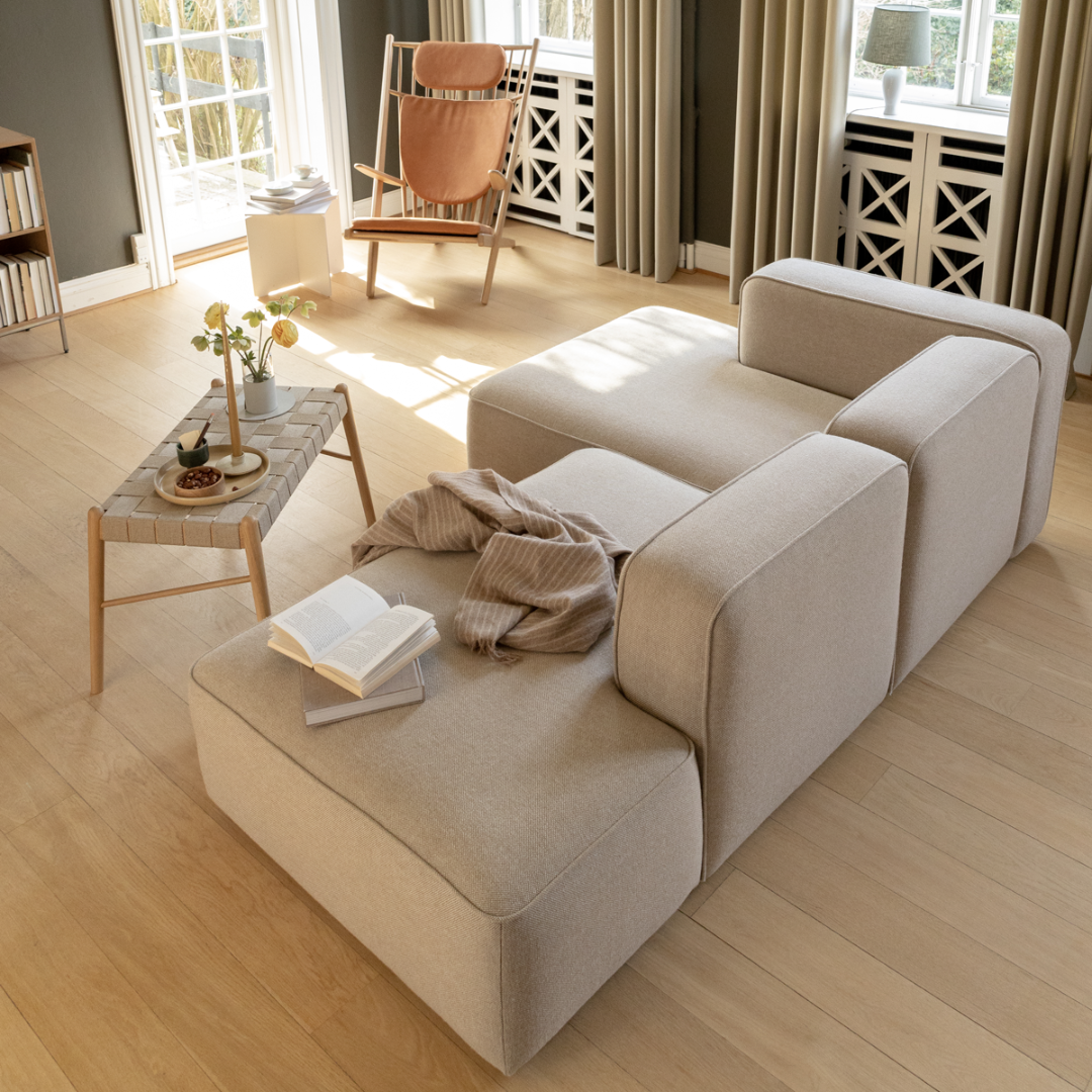 BASECAMP XL Open End - venstre chaiselounge, 3 moduler, 160x340cm, Nature Bouclé Juta nr. 04