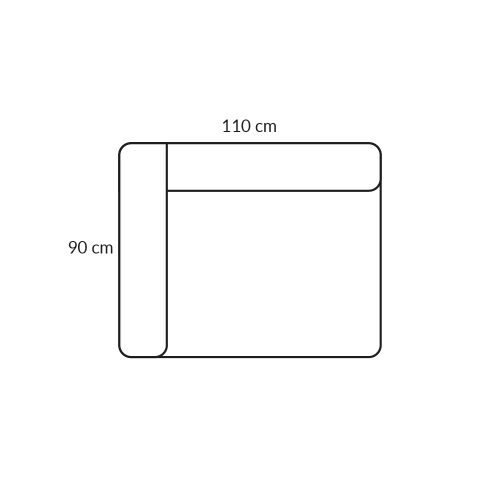 BASECAMP XL Corner - venstre, 2E modul, 110x90cm
