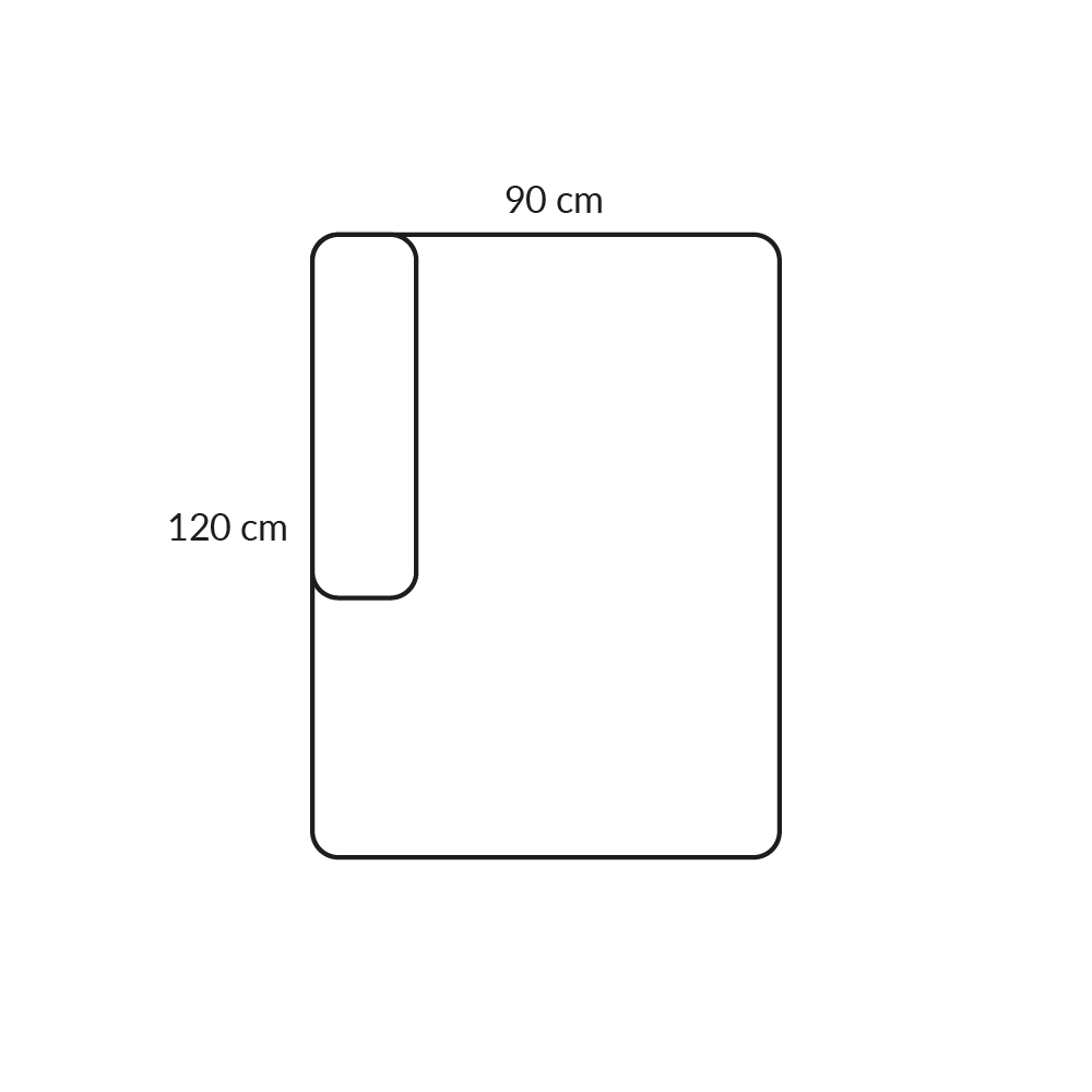 BASECAMP Open end - venstre, 3E modul, 90x120cm