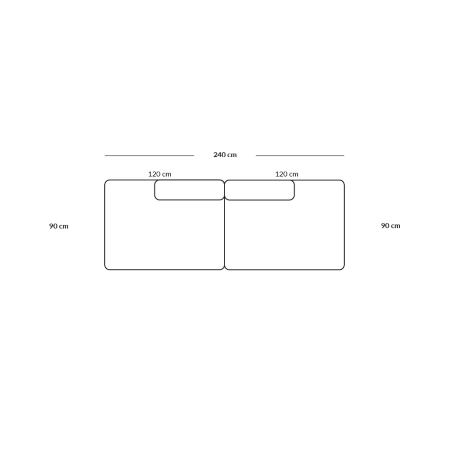 BASECAMP two open ends - 2 moduler, 90x240cm