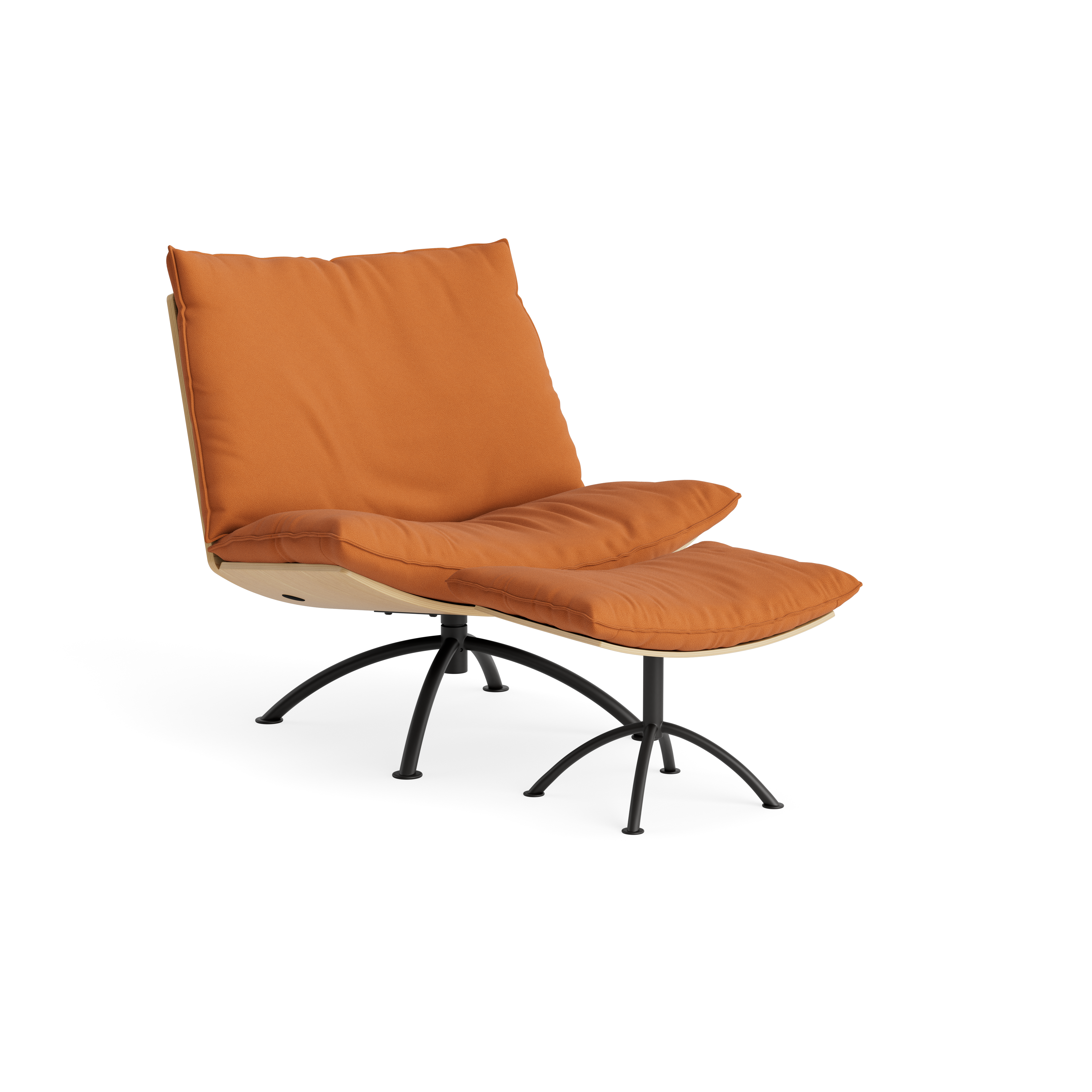 PRIMETIME - Lenestol med krakk, Svart stål