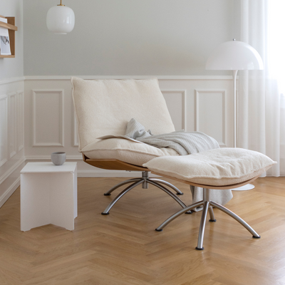 PRIMETIME - Lenestol med krakk, Svart stål