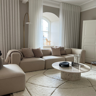 BASECAMP three seater - 3 moduler, Nordic velvet Water blue nr. 150