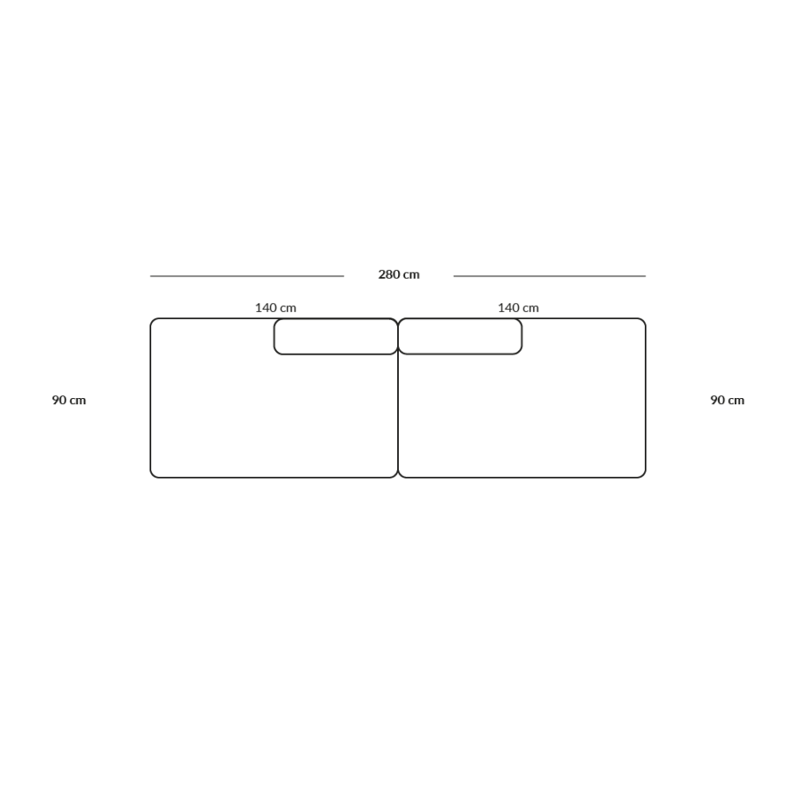 BASECAMP XL two open ends - 2 moduler, 90x280cm