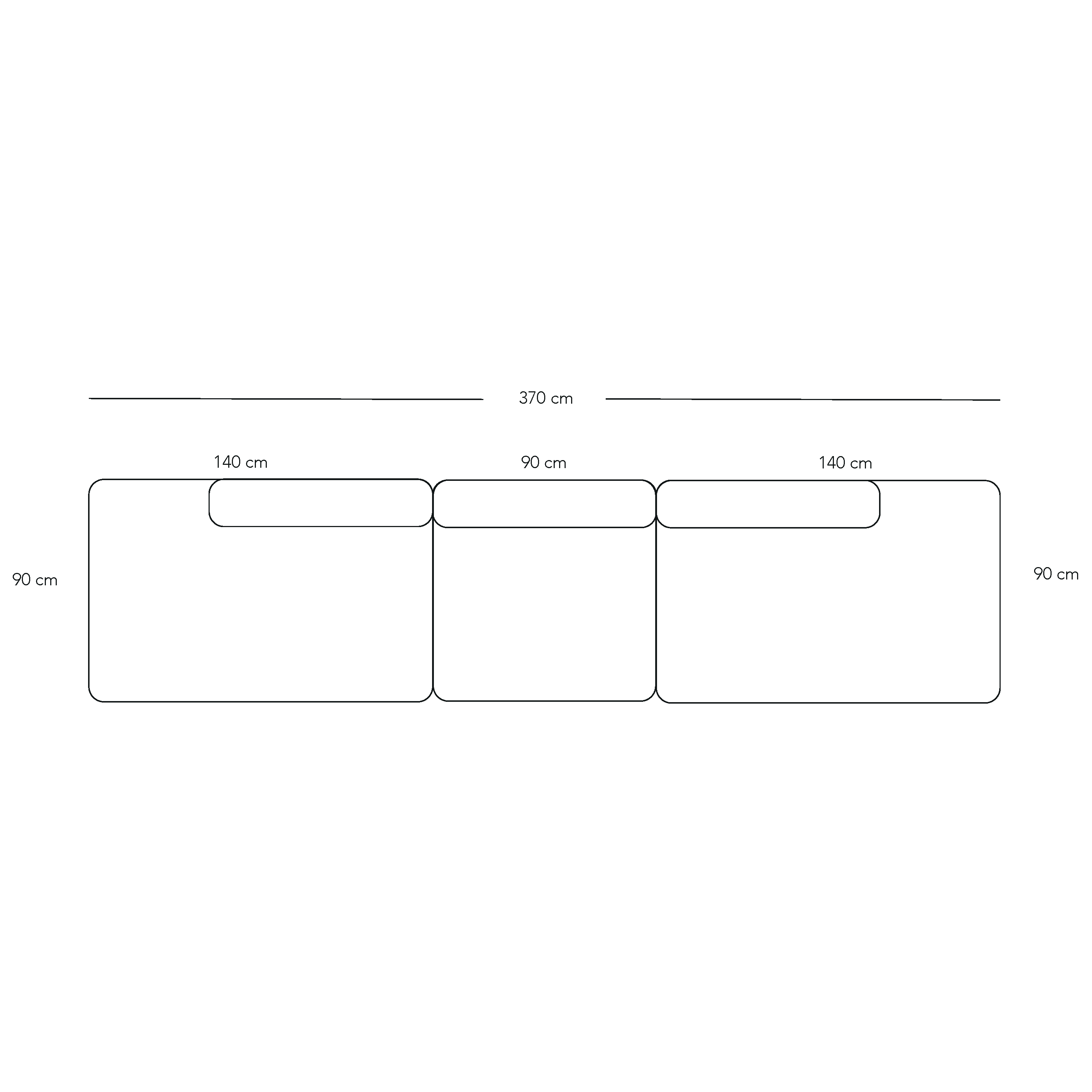 BASECAMP XL Midt Open End, 3 moduler, 90x370cm